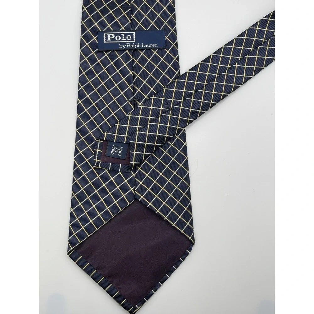 Polo Ralph‎ Lauren 100%  Silk Tie Blue/Purple/Gold  Made In USA